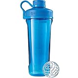 BlenderBottle Radian Tritan Trinkflasche mit BlenderBall, geeignet als Eiweiß Shaker, Protein Shaker, Wasserflasche, BPA frei, skaliert bis 700 ml, Fassungsvermögen 940 ml, cyan