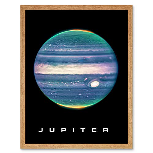 NASA James Webb Space Telescope Jupiter Composite Image Art Print Framed Poster Wall Decor 12x16 inch