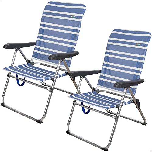 Aktive Mykonos Folding Chair Multi-position Aluminium 2 Units 47x63x93cm