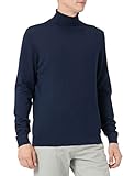 SELECTED HOMME Men's SLHTOWN Merino Coolmax Knit ROLL B NOOS Pullover, Navy Blazer/Detail:Melange, L