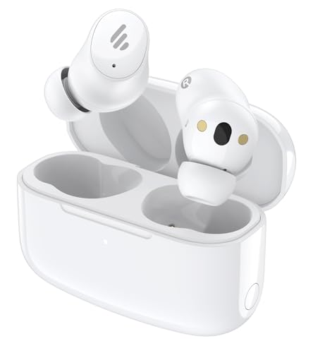 Edifier TWS1 Pro 2 Aktive Geräuschunterdrückung Ohrhörer, 42dB ANC, AI-verbesserte Anrufe mit 4 Mikrofonen, In-Ear Erkennung, Schnellladung, Spielmodus, benutzerdefinierte EQ, Bluetooth 5.3 - Weiß