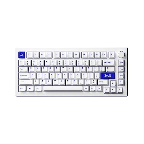 Akko MOD 007 PC Mechanische Gaming 75% Layout Tastatur mit Blau auf Weiß Kirsche Profil Doppel Schuss Tastenkappen Klavierschalter