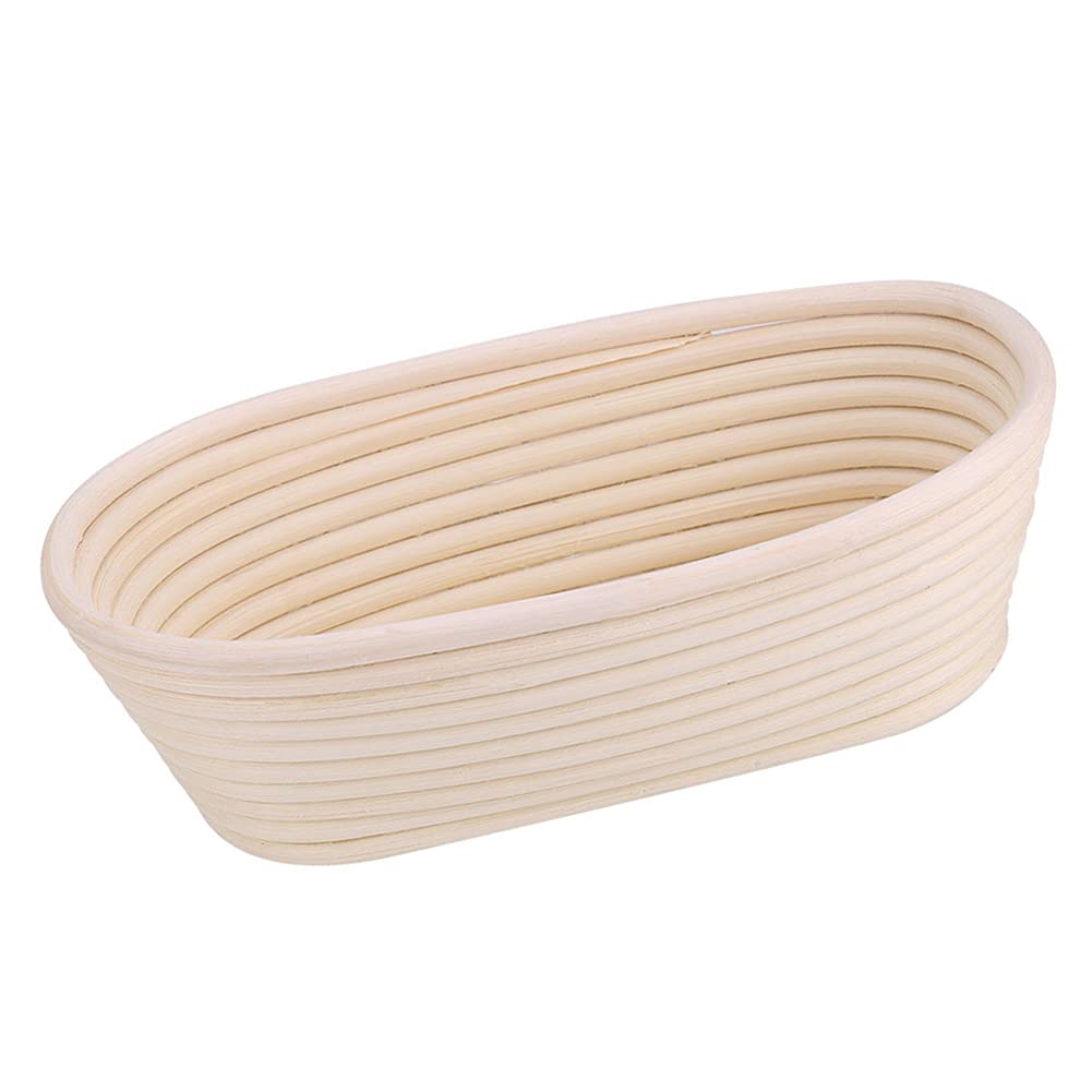 SANON Gärkorb Oval Gärkörbchen für Brot und Brotteig, 10" Banneton Proofing Korb aus 100% Natürlichem Rattan für Gebackenes, Machen, Teigform, Laib, Boule, Teig