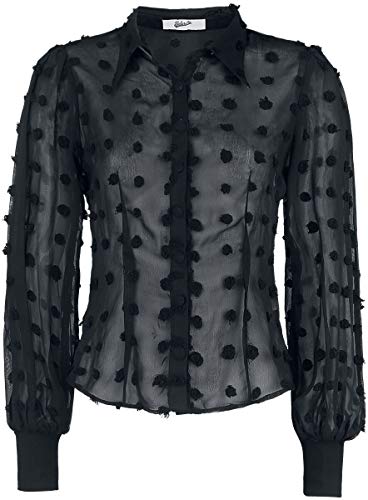 Belsira Vintage Blouse Bluse schwarz XL