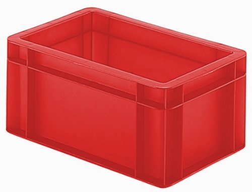 8er-Set Transport- u. Lagerkasten / Lagerbehälter, Euro-Stapelbehälter, 30x20x14,5 cm (LxBxH) Farbe rot, extrem stabil, Wände/Boden geschlossen