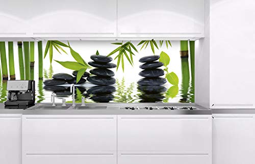 Dimex Küchenrückwand Verbundplatte Zen Steine 180 x 60 cm | Spritzschutz Küche für Herd Spüle | Premium Qualität, Acrylglas - Plexiglas, Stärke 5 mm - Made in EU | Inklusive Kleber