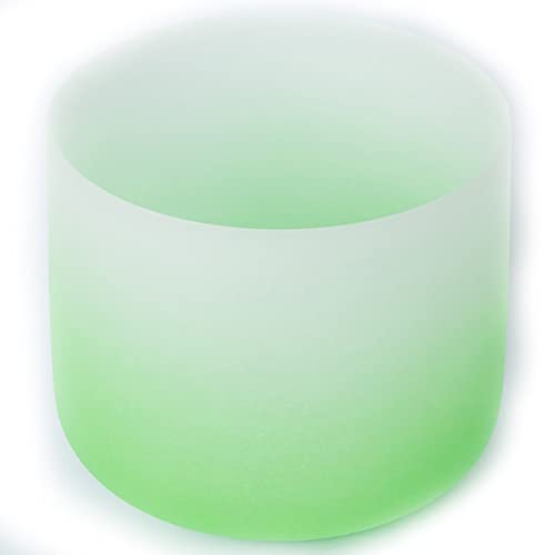Perfect Pitch 432Hz Frosted Quartz Crystal Singing Bowl mit Wildlederschläger und O-Ring, für Meditation, Klangheilung, (Farbe: F Herz, Größe: 12 Zoll)