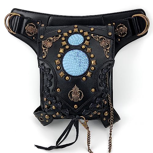 Gotische Steampunk-Hüfttasche, Vielseitig Einsetzbare Taktische Drop-Leg-Arm-Tasche, Schwarzer Rucksack, Outdoor-Wanderrucksack