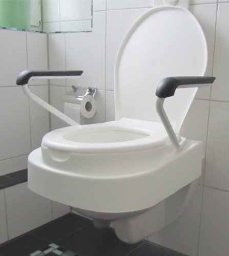 Toilettensitzerhöher mit Armlehnen und Deckel Relaxon Star - Toilettensitz Toilettensitzerhöhung Wcstuhl