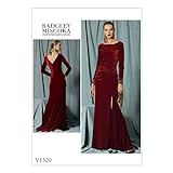 Vogue Mustern 1520 E5 Misses Kleid Schnittmuster, Mehrfarbig, Größen 14–22