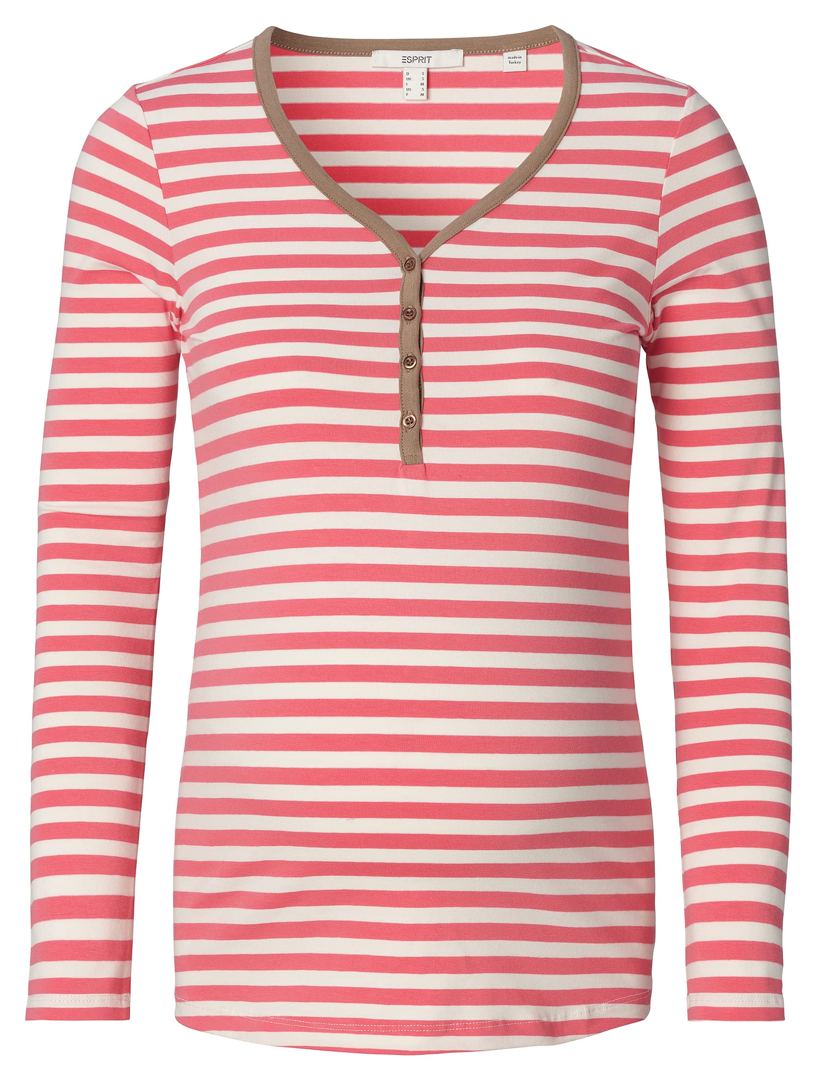 ESPRIT Maternity Damen Nursing Long Sleeve Striped T-shirt T Shirt, Blush - 665, 36 EU