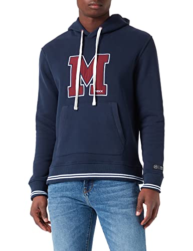 Mexx Men's Hoodie with Chest Artwork Hooded Sweatshirt, Navy, XL