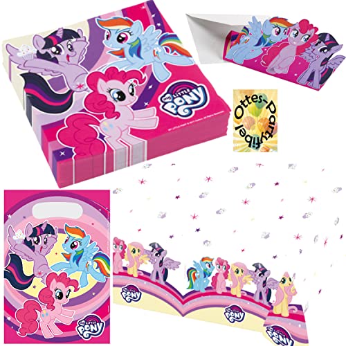 HHO My Little Pony Deko-Set 53tlg. für 16 Gäste Servietten Tischdecke Tüten Einladung