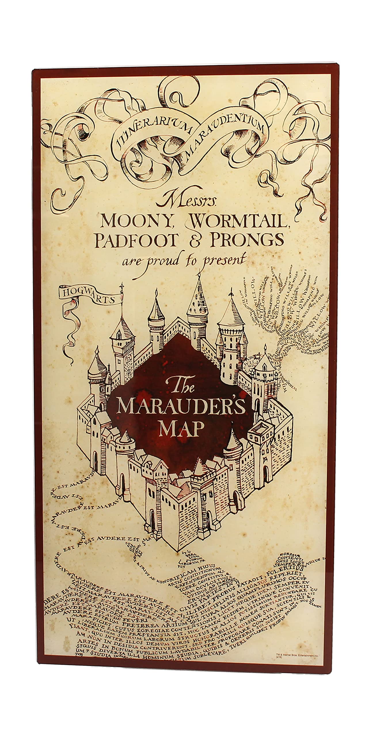 SD Toys Cristal Marauder's Map Glass Poster Harry Potter Official Merchandising, Glas, Mehrfarbig (Mehrfarbig), 1.25 picometer