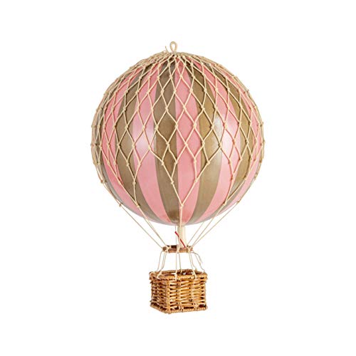 Authentic Models | Deko Heißluftballon Travels Light AP161GP | Durchmesser: 18cm | Gold-rosa | Miniatur Heißluftballon Deko