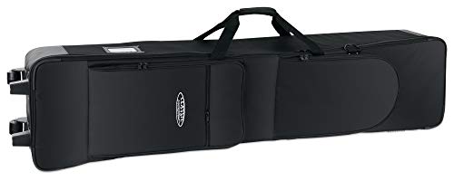 Classic Cantabile Keyboardtasche G1 - mit Trolley-Rollen - 133 x 30 x 17 cm - 2 große Außentaschen - schwarz