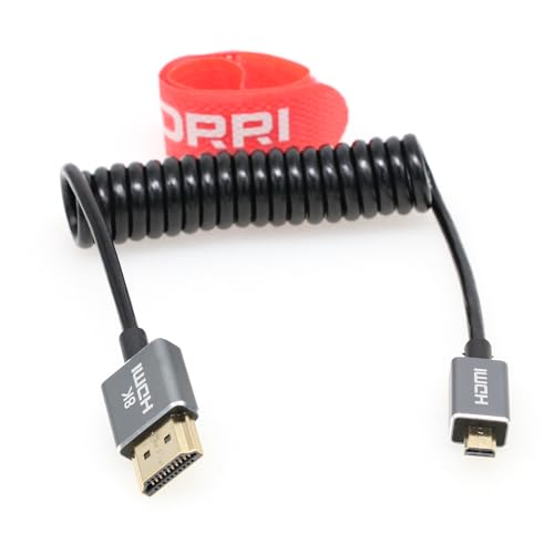 DRRI Hochgeschwindigkeits-8K-Micro-HDMI-auf-HDMI-2.1-Kabel für Canon EOS R5 R5c R6 M6 Mk2 | FUJIFILM X-T| Nikon Z6 Z9 zum Atomos Ninja 5 Monitor