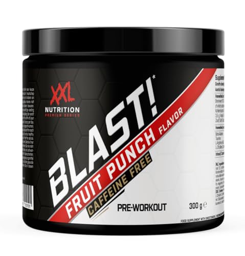 XXL Nutrition - Blast! Pre Workout Pulver - Fruit Punch - Pre-Workout Booster Koffeinfrei - 300 Gramm