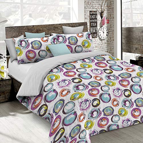 Fantasy Italian Bed Linen Bettbezug, Kleine doppelte, Mikrofaser, abstraktes Zirkeln