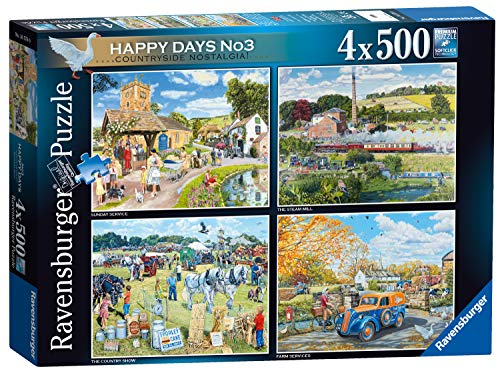 Ravensburger 16578 Happy Days No.3 Country Nostalgia Puzzle 4 x 500 Teile für Erwachsene & Kinder ab 10 Jahren