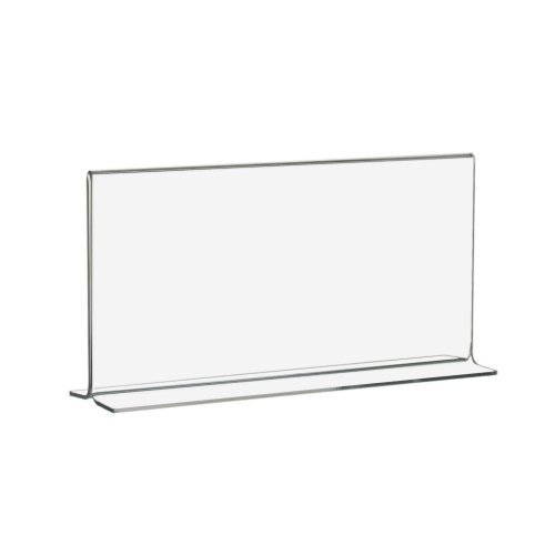 10 Stück T-Ständer/Werbeaufsteller/Tischständer DIN Lang (210x99mm) Querformat aus Acrylglas - Zeigis®