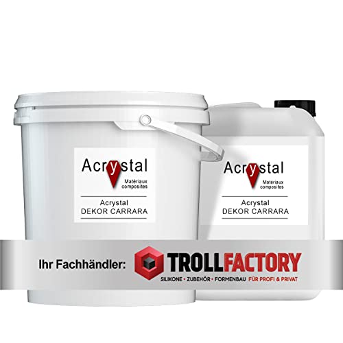 TFC Troll Factory ACRYSTAL Dekor Carrara Acrylharz auf Wasserbasis Set PRIMA + Carrara, 6 kg