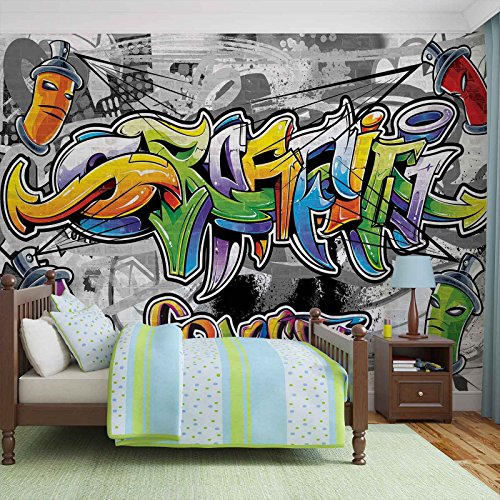 Graffiti Street Art - Forwall - Fototapete - Tapete - Fotomural - Mural Wandbild - (2295WM) - XXL - 312cm x 219cm - VLIES (EasyInstall) - 3 Pieces