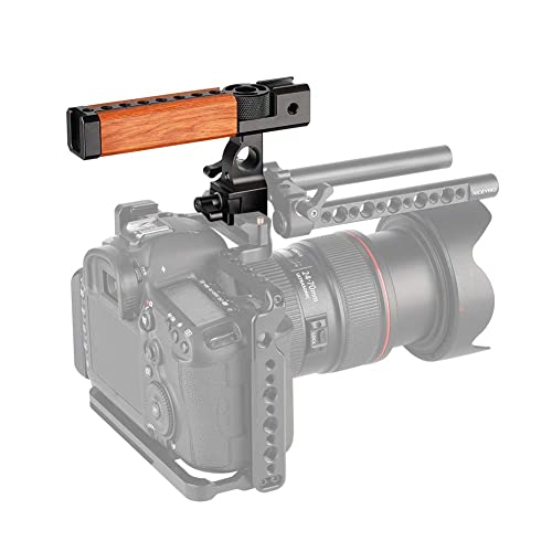NICEYRIG NATO Griff Kamera Griff Holzgriff mit 15mm Rod klemme Schuhhalter Aufnahmebohrung für ARRI Standard für Kamera Cage