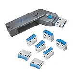 LogiLink AU0045 USB Port-Blocker Schloss (1x Schlüssel und 8x Schlösser) grau