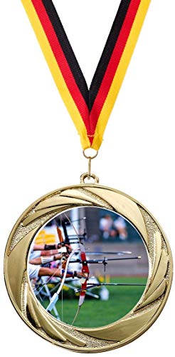 Verlag Reiner Kullack 10er-Set Medaillen »Bogenschießen«, mit 50 mm Sportfoto-Emblem (Metall, bunt)