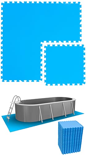 EYEPOWER 15,9 m² Poolunterlage - 68 Eva Matten 50x50 - Outdoor Pool Unterlage - Unterlegmatten Set