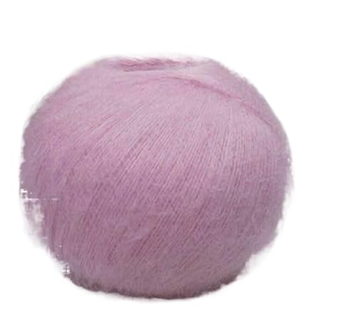 100 g weiche und glatte Mohair-Seide, Angora-Schal, Mütze, Wolle, feinfädig, handgestrickt (Color : Silver pink)