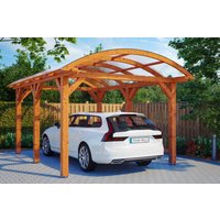 Skan Holz Bogendach-Carport Franken 376 cm x 541 Eiche hell