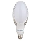 Sigmaled lighting LED-Leuchtmittel E27-Sockel, 50 W, 5500 Lumen, entspricht 350 W Glühlampen oder 150 W Energiesparlampen, LED-Glühbirne warmweißes Licht 2800K, Ø90x216mm.