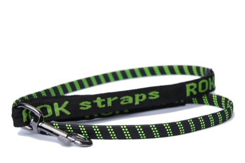 ROK straps ROK00381 Stretch Hundeleine, Long M Strap, schwarz mit grün