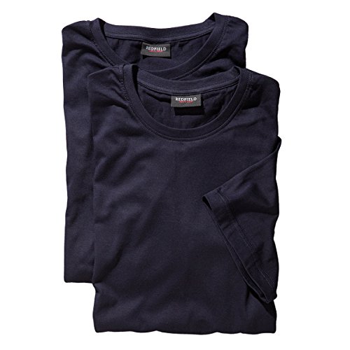 Redfield T-Shirt Doppelpack Rundhals Blau 10XL