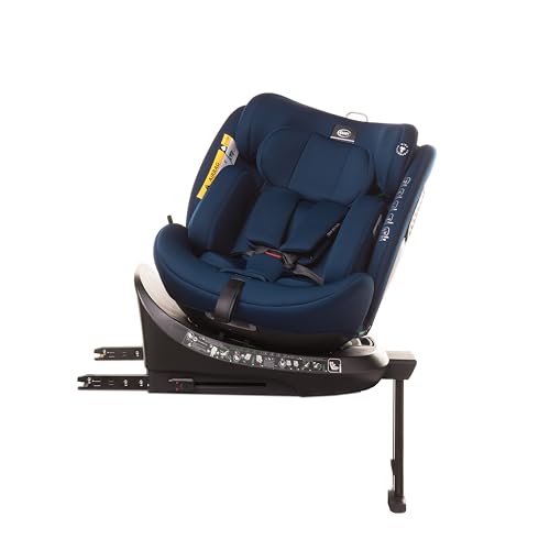 360° ENZO-FIX Kindersitz Isofix mit Stabilisierungsbein, I-Size mit zusätzlichem Seitenschutz (Navy Blau)