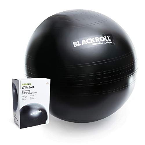 BLACKROLL GYMBALL - das Original. Trainigs- und Sitzgerät in Einem Gymnastikball/Sitzball in schwarz