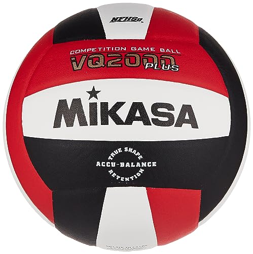 Mikasa VQ2000 Micro Cell Volleyball, Unisex, Mikasa Micro Cell Volleyball (rot/weiß/schwarz), VQ2000-CAN, Rot/Weiß/Schwarz, Einheitsgröße