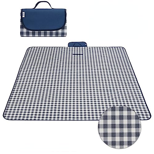 ISOLAY Picknickmatte, wasserdicht und dick, tragbar, feuchtigkeitsbeständig und verschleißfest, faltbar, geeignet für Picknicks im Freien und so weiter (Blau, 200 x 200 cm)