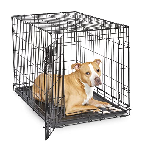 YEKE Midwest Homes for Pets iCrate Hundebox für Einzel- und Doppeltüren, mit auslaufsicherer Pfanne, Bodenschutzfüße, Trennwand und neuen patentierten Funktionen