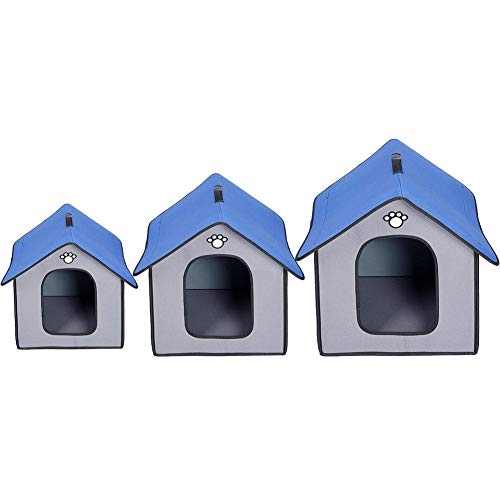 NGHSDO Hundebett Faltbare Warm Hundehaus Regenfest Wasserdicht Hundehütte mit herausnehmbarer Innen Auflage for Haustiere Indoor Outdoor Schlafen (Size : S)