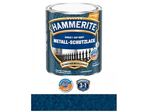 750 ml Hammerite Direkt auf Rost Metall-Schutzlack Dunkelblau, Hammerschlag