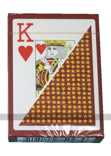 Masters Traditional Games Carton of 36 x 100% Plastic Playing Cards (Burgundy Backs)