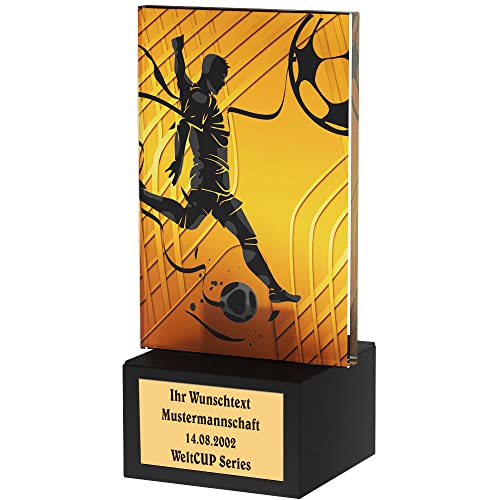 Larius Fußball Ehrenpreis - Pokal Trophäe Goldener Schuh Ball - Torschützenkönig (mit Wunschtext, Best Player)