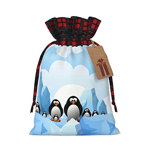 Pinguin Antarktis Eis, 2 Stück, Weihnachtsgeschenktüten mit Kordelzug, Geschenk für Weihnachtsgeschenke, Partydekoration