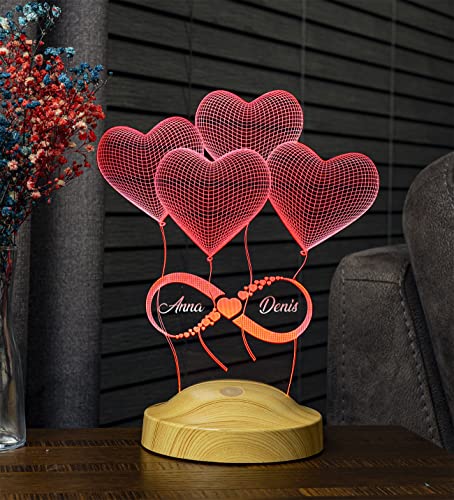 Muttertagsgeschenk Personalisiert Valentinstagsgeschenk Nachttischlampe Personalisierte Geschenke 3D Led Lampe Farbwechsel Dekor Lampe