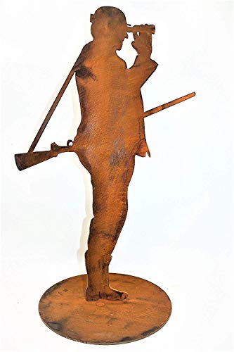 Rostikal | Edelrost Jäger Fritz | Deko Figur aus Metall | 60 cm hoch