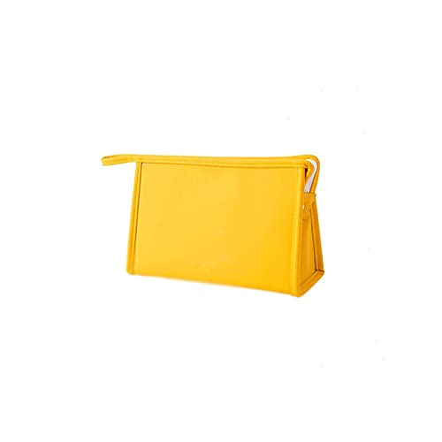 AQQWWER Behälter zur Organisation Damen Reise Kosmetiktasche PU. wasserdichte kleine süße Bonbonfarbe Tragbare Kupplung Toilettenartikel-Pflegeprodukte Einfache Aufbewahrungsbox (Color : Yellow)