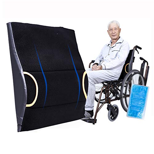 Orthopädische Lumbar Support-Kissen, Rückkissen mit Memory Foam und Gel, Back Kissen für Rückenunterstützung und Rückenschmerzen, Ergonomisches Lumbar-Kissen für Rollstuhl, Home, Office-Chair